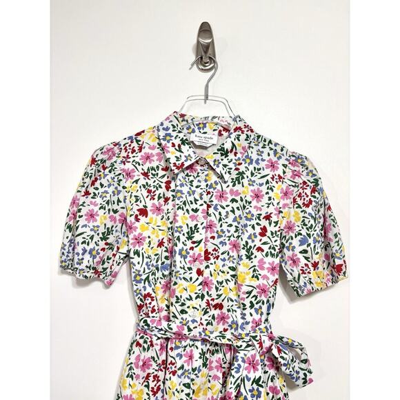 Kate Spade Shoreside Floral Puffy Sleeve Shirtdress, Size Small - Picture 3 of 4